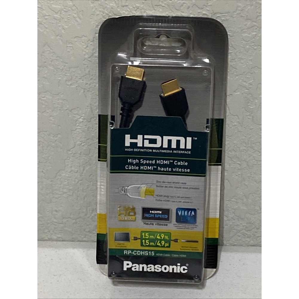 Panasonic 1.5m / 4.9ft High Speed HDMI Cable for 1080P 10.2 Gbps 3D 4K2K NEW